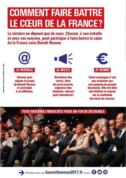 #Hamon2017 #LeCoeurDeLaFrance : 1er tract distribué ce matin à la gare de #Houilles #CarrieressurSeine