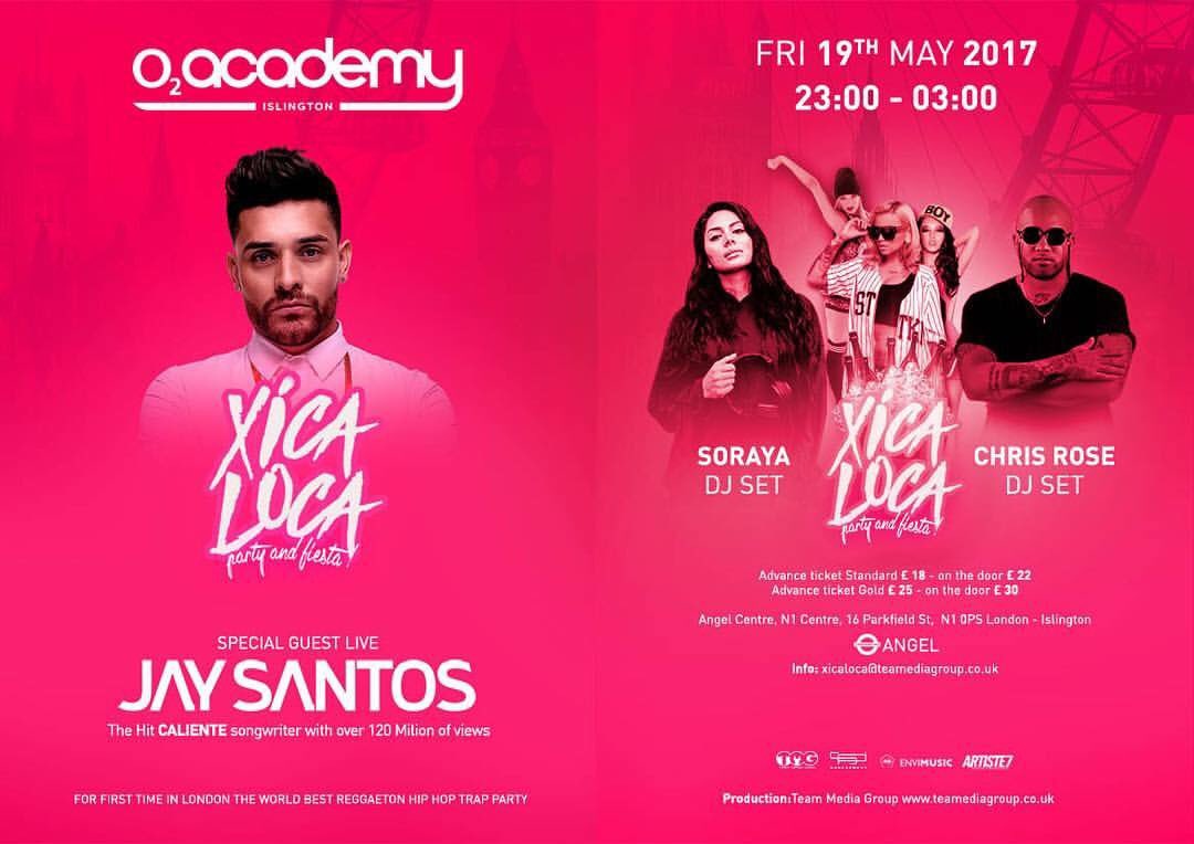 For first time <a href="/XicaLocaParty/">XicaLocaParty</a> hits #London 🇬🇧with @JAYSANTOSMUSIC @CHRISROSEMUSIC1 and <a href="/sorayadj/">soraya</a> 
Are you ready?