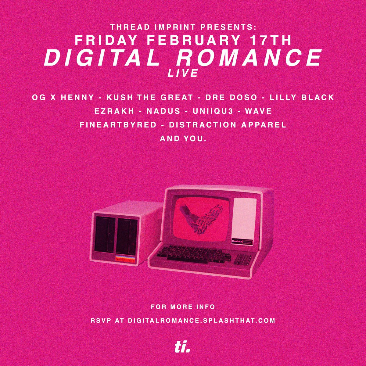 heartbreakhenny's tweet image. 👾🌹

#FridayThe17th 

#DigitalRomance • 1 yr Anniversary 

Bring some romance in your life again! 

RSVP : DigitalRomance.splashthat.com