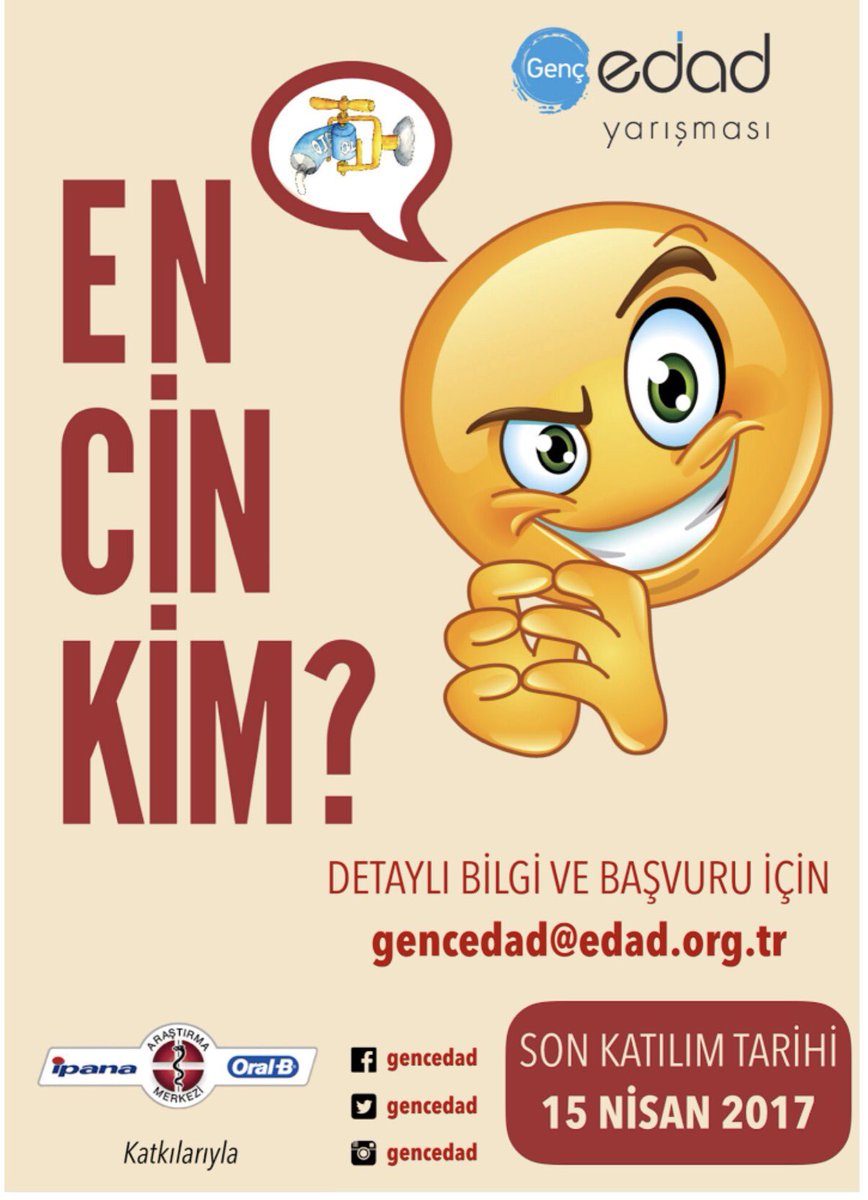 "En cin" ilk 3 Genç EDAD'lı içinde siz de olabilirsiniz! Halâ vaktiniz var! Cin fikrinizi  gencedad@edad.org.tr adresine gönderebilirsiniz.