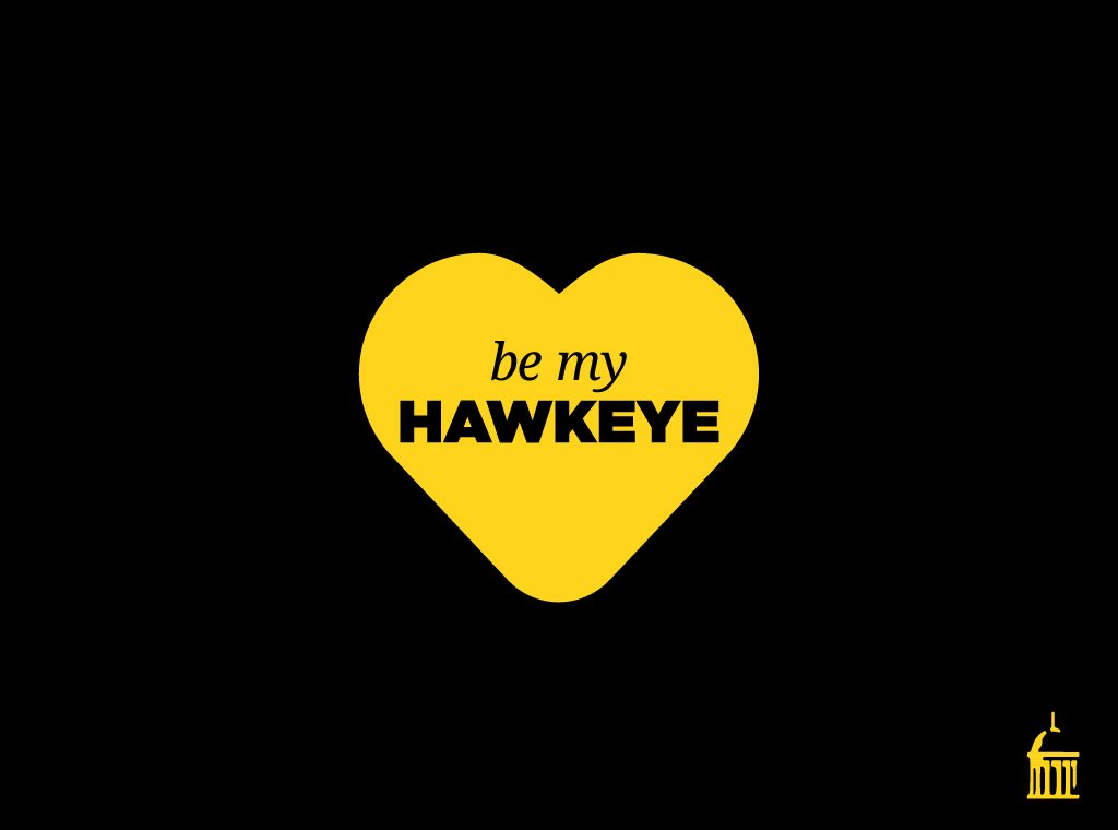 uiowa's tweet photo. Today and everyday. Happy Valentine's Day, #Hawkeyes. 💛⚫️💛 #valentines https://t.co/8c2Y52Cc7H