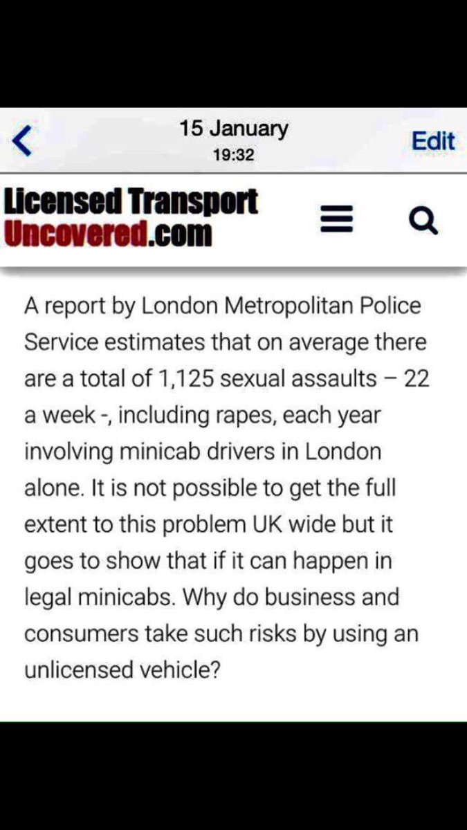 mrloopy52's tweet photo. @TfLTPH will sell a private hire licence to any sex case that turns up with £300 to spare, this is the result #UseBlackCabs #deleteuber https://t.co/YGdWTr8I59