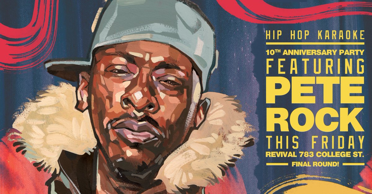 hhktoronto's tweet photo. HIP-HOP KARAOKE 10 YEAR ANNIVERSARY JAM FT. SPECIAL GUEST @PeteRock GOING DOWN THIS FRIDAY AT @RevivalBarTO!! #HHK #HHKTO #PeteRock https://t.co/IPA1tChOa6