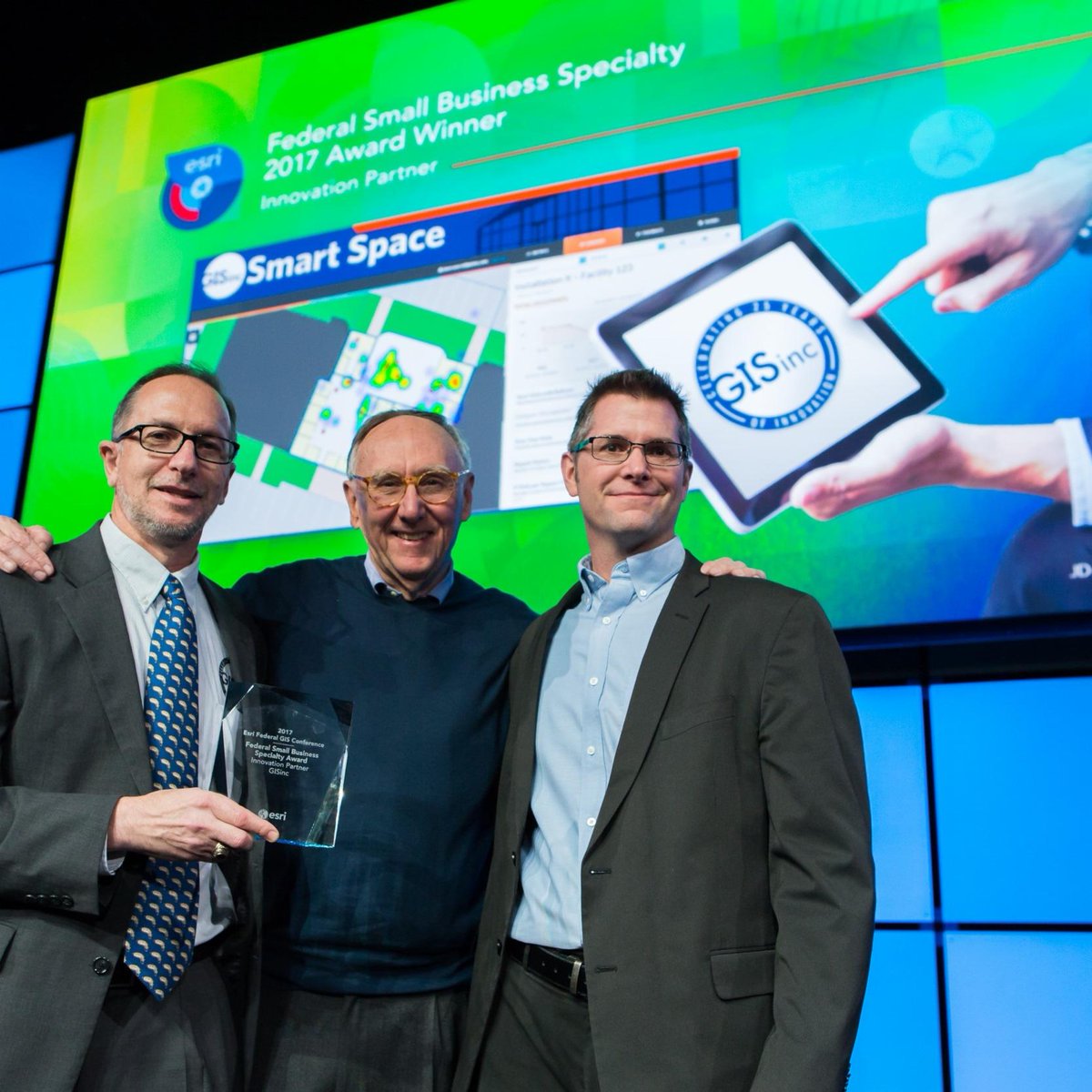 Esri's tweet photo. Small business partner awardees talk about Next Generation GIS today @esri #FedGIS  at 12:15 pm in Workshop Theatre 2 https://t.co/0wZbaL1hKg
