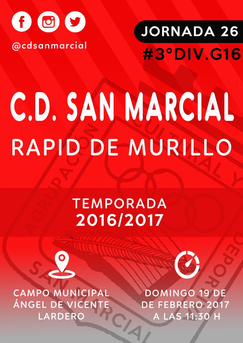 cdsanmarcial's tweet photo. Partido importare
Necesitamos tu apoyo!!
⚽️ @cdsanmarcial - @CFRapid 
📅 Domingo, 19 Feb.
⏰ 11:30 h
🚩 Ángel de Vicente
#vamosblancos https://t.co/iivTUOywtg