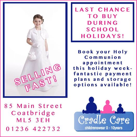CradleCare1's tweet photo. Make the most of the holidays, and book a Holy Communion appointment at #CradleCare! #Coatbridge #Communion #parents https://t.co/pBCLs9VyQM