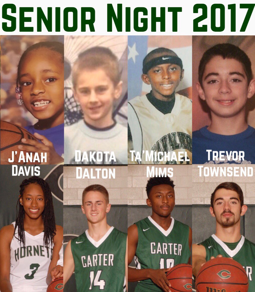 TheCarterHornet's tweet photo. It's Senior Night! Help us Celebrate our Girl &amp; Boys Senior Players tonight! @janahdavis_ @14Dakotas @TaMichaelMims @TrevorTown20 https://t.co/g4GNEPay7N