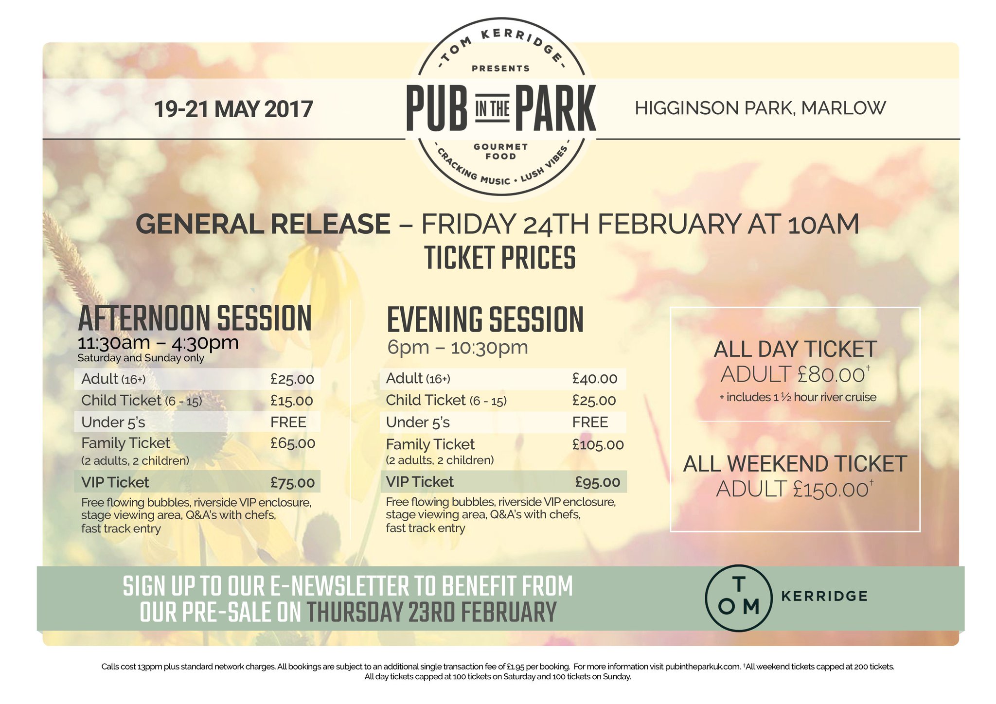 Pub in the Park on Twitter: "Ticket prices announced & info about what