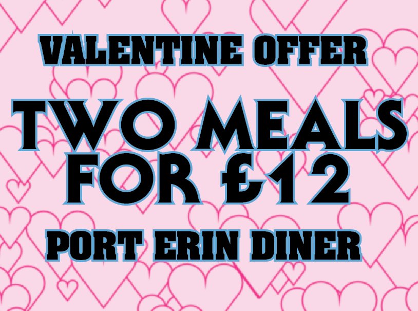 Happy Valentines Day to all you love birds! Get down to <a href="/porterinchippy1/">Port Erin Chippy</a> for a romantic meal for two #iom #valentines <a href="/manxtelecom/">Manx Telecom</a> free wifi