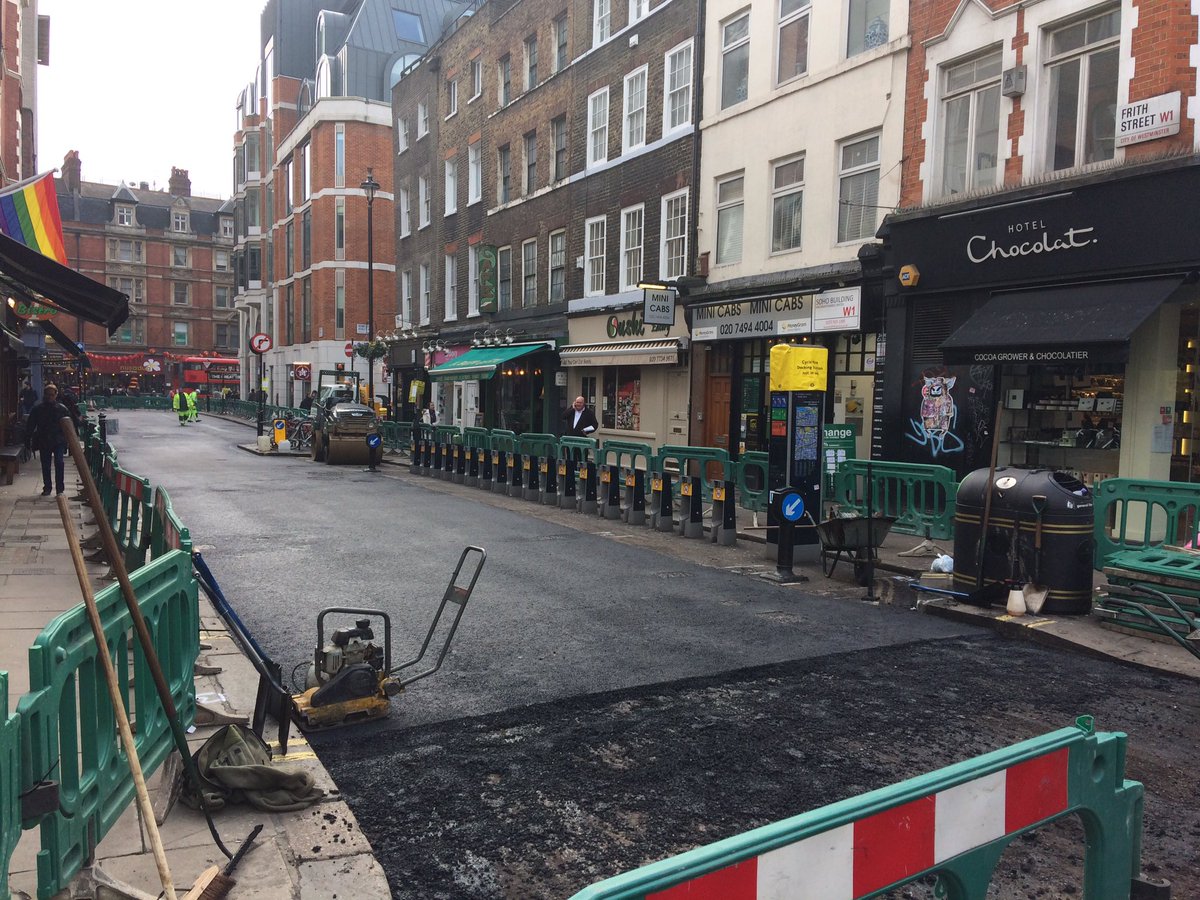 stateofsoho's tweet photo. Fair play, @FMConwayltd resurfacing #FrithSt quickly! But how much time, money, stress could @CityWestminster have saved @BerW1ckStMarket? https://t.co/dmvprgIhpM