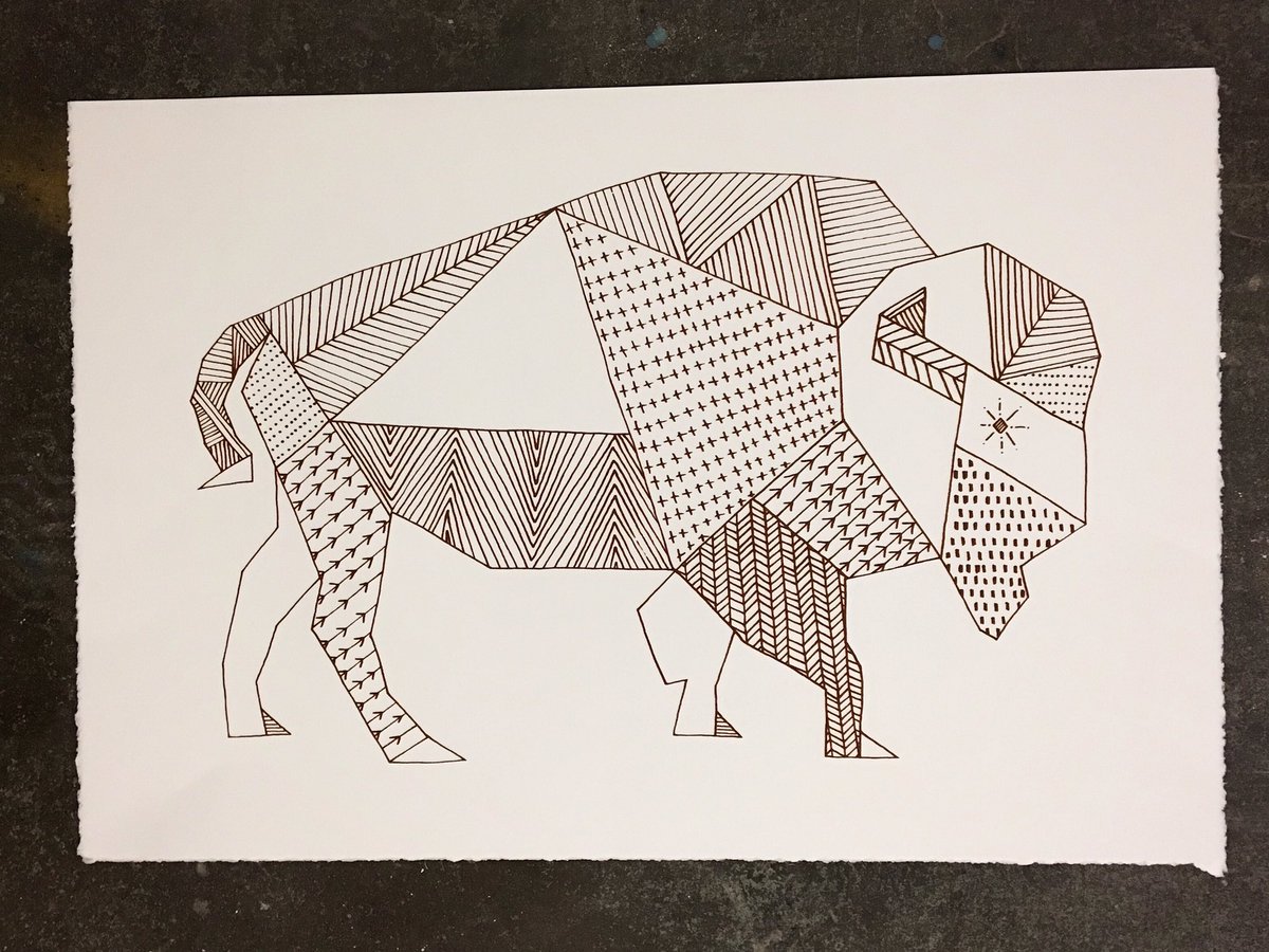 lisawalkerjh's tweet photo. My new buffalo print will be on sale Thursday at the Teton ArtLab fundraiser! #jacksonhole #screenprint #textiledesign #handdrawn https://t.co/Rk062f3uDt