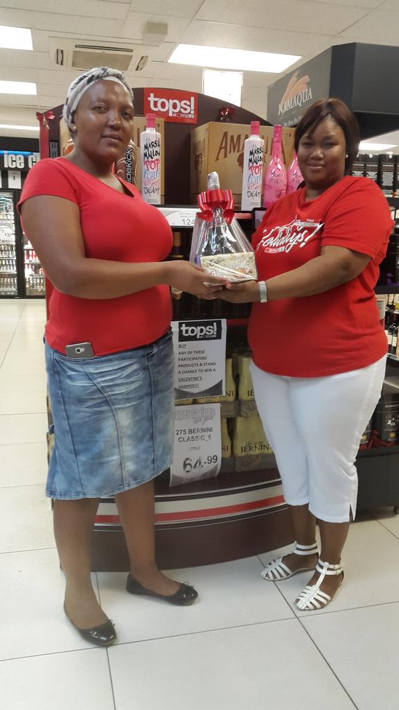 Our Valentine's Day gift hamper winner on the left Ms Adoons.!!!