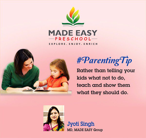 madeeasypresch's tweet photo. Smart #ParentingTip from Mrs Jyoti Singh, MD #MADEEASYGroup @madeeasypresch https://t.co/ulSk2VrF9J