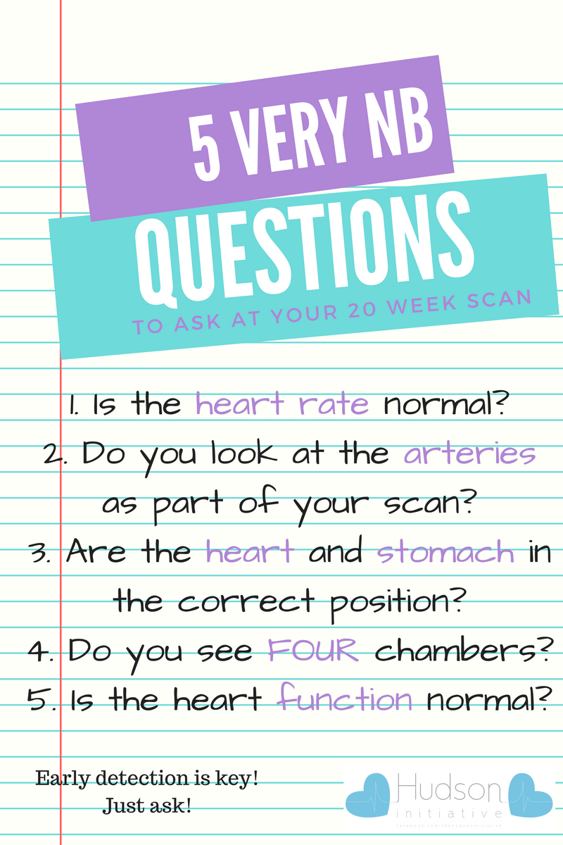 Those all important 5 questions to ask during your 20 week scan! #CHD #CHDAWARE #chdawareness