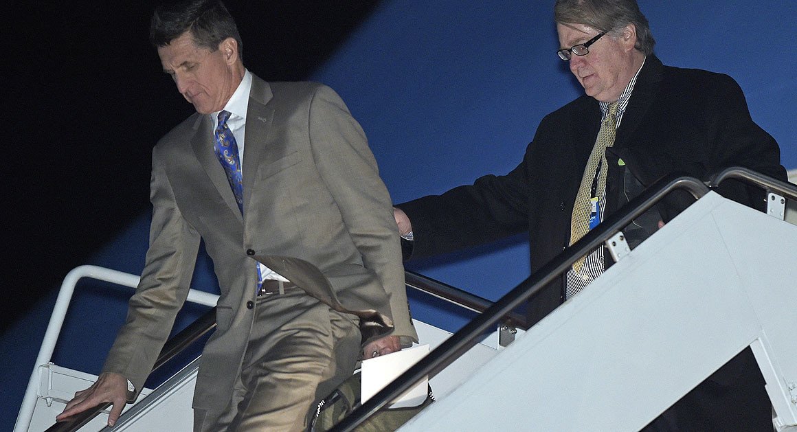 politico's tweet image. Michael Flynn resigned as Trump's National Security Adviser amid a growing scandal over his Russia contacts politi.co/2kmjG4d