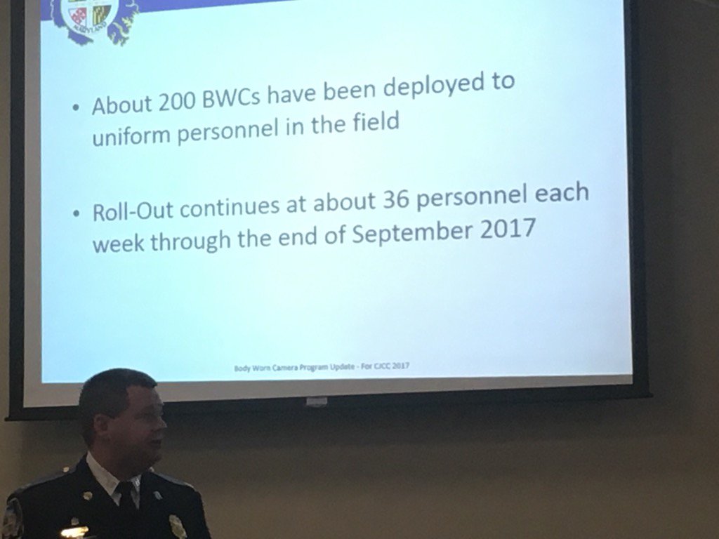 aliknez's tweet image. Baltimore County body camera update: 200 officers have gotten them so far, says Capt. Joseph Conger