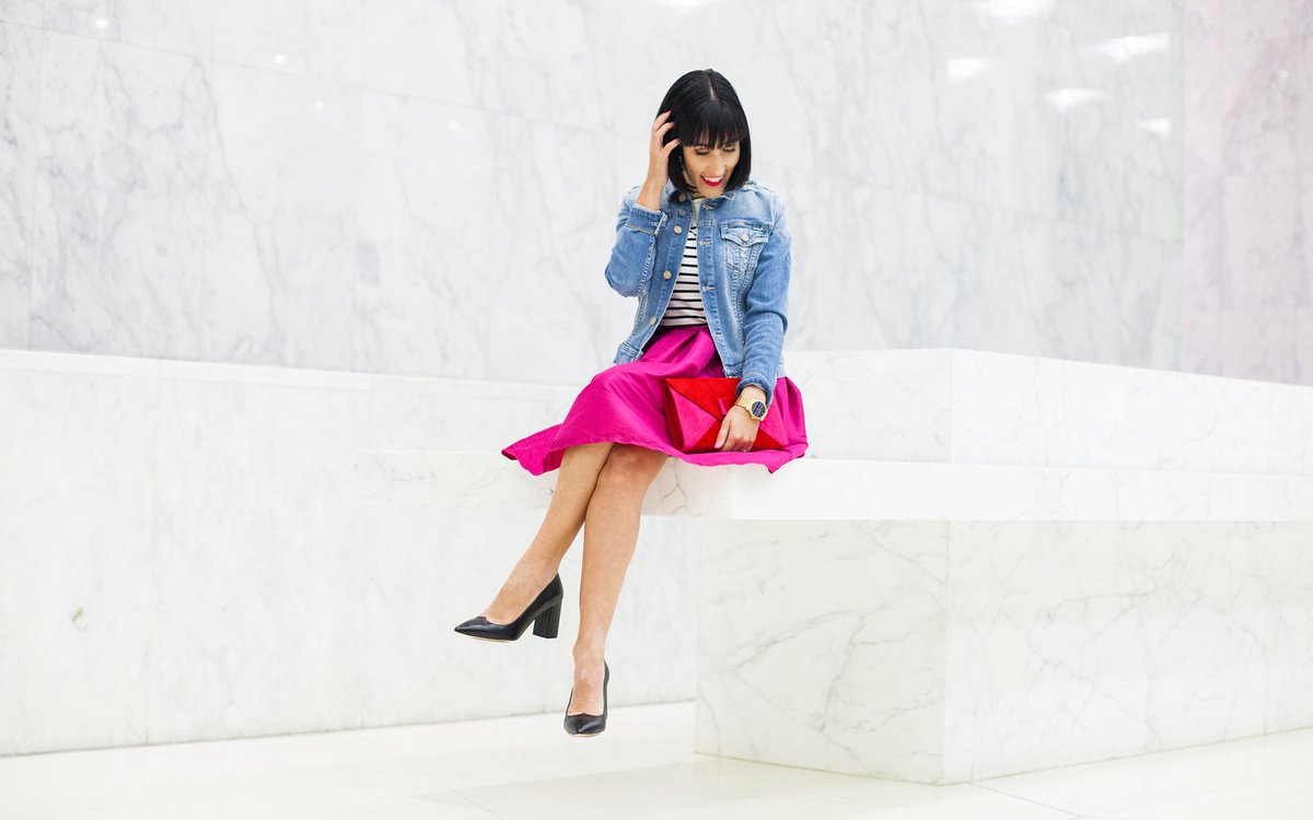 chic Valentine's Day look #ontheblog now-dreaming about this denim jacket from <a href="/Hangar9_Inc/">Hangar9</a> &amp; heart shaped <a href="/JeromeCRousseau/">Jerome C. Rousseau</a> pumps #myfcpex