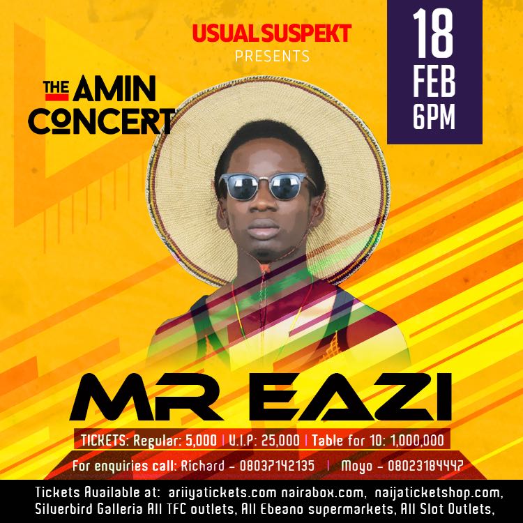 lusurgy's tweet photo. Tickets: Regular- N5000 | V.I.P- N25,000 | Table for 10- N1,000,000 #TheAminConcert cc @dammy_krane @Ultimalimited.4 Days to go. #undull https://t.co/uryYZ6BhqW
