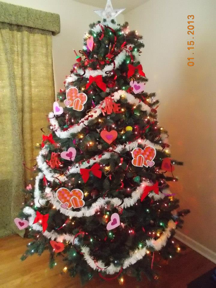 Happy #Valentine'sDay from #ChristmasDecor! If you still have your Christmas Tree up, utilize it by making it a Valentine's Tree!