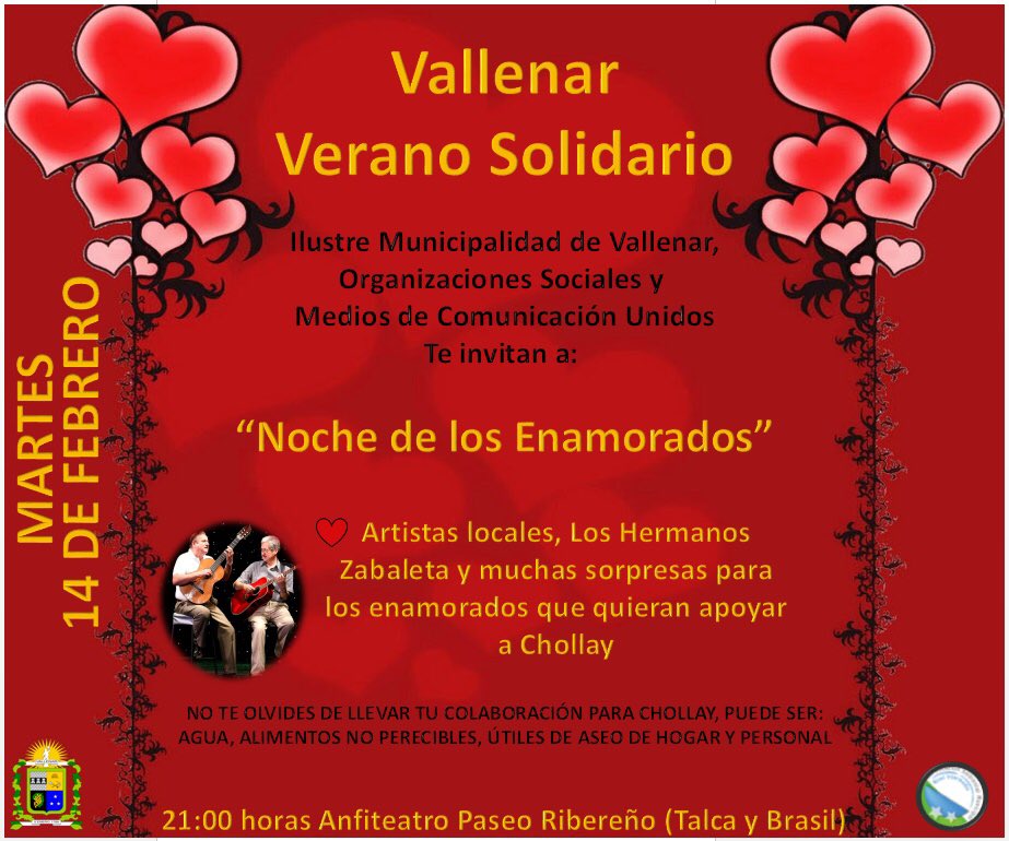 #VallenarVeranoSolidario te invita a 'La Noche de los Enamorados' para reunir ayuda para nuestros vecinos de #Chollay