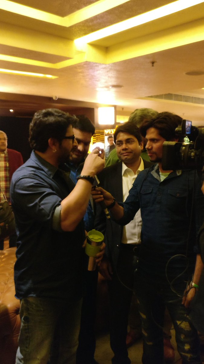 IradaEntLLP's tweet photo. .@ArshadWarsi interacts with media after the #Irada special screening! #IradaAtDelhi #17Feb17 https://t.co/cYRa9L0Oer