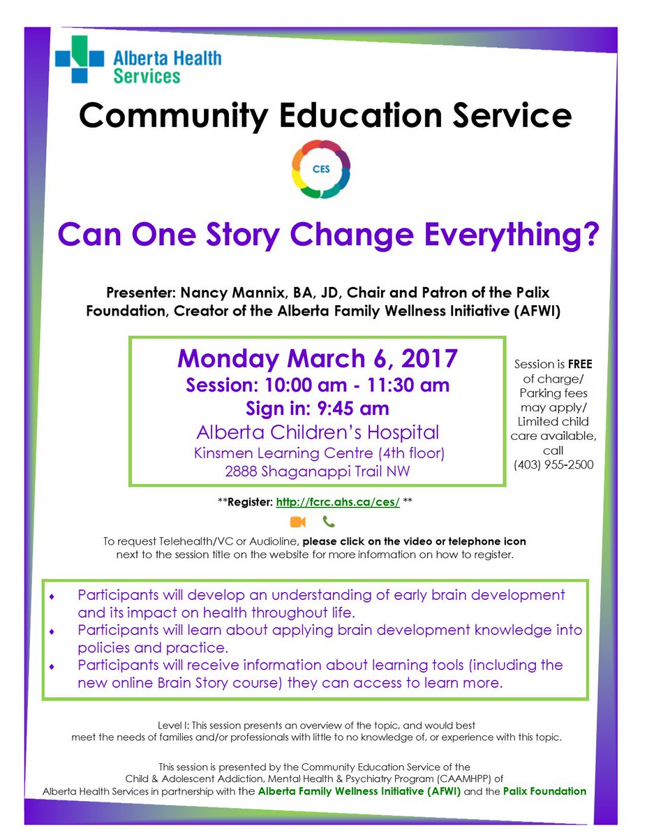 CES_AHS's tweet photo. March 6 Can One Story Change Everything. Early brain development and its impact on health throughout life. https://t.co/o9hXtNiyND #Palix https://t.co/9s1Qxlf5Iq