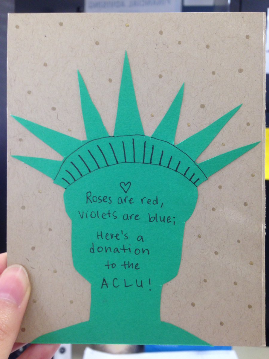 Gifted a donation to the <a href="/ACLU/">ACLU</a> for #Valentines