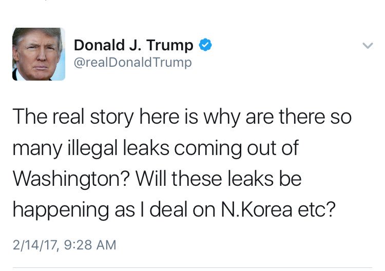 kylegriffin1's tweet photo. Trump—who literally said "I love Wikileaks" during the campaign—is now concerned with what he calls "illegal leaks". https://t.co/Gec2F5Xn44