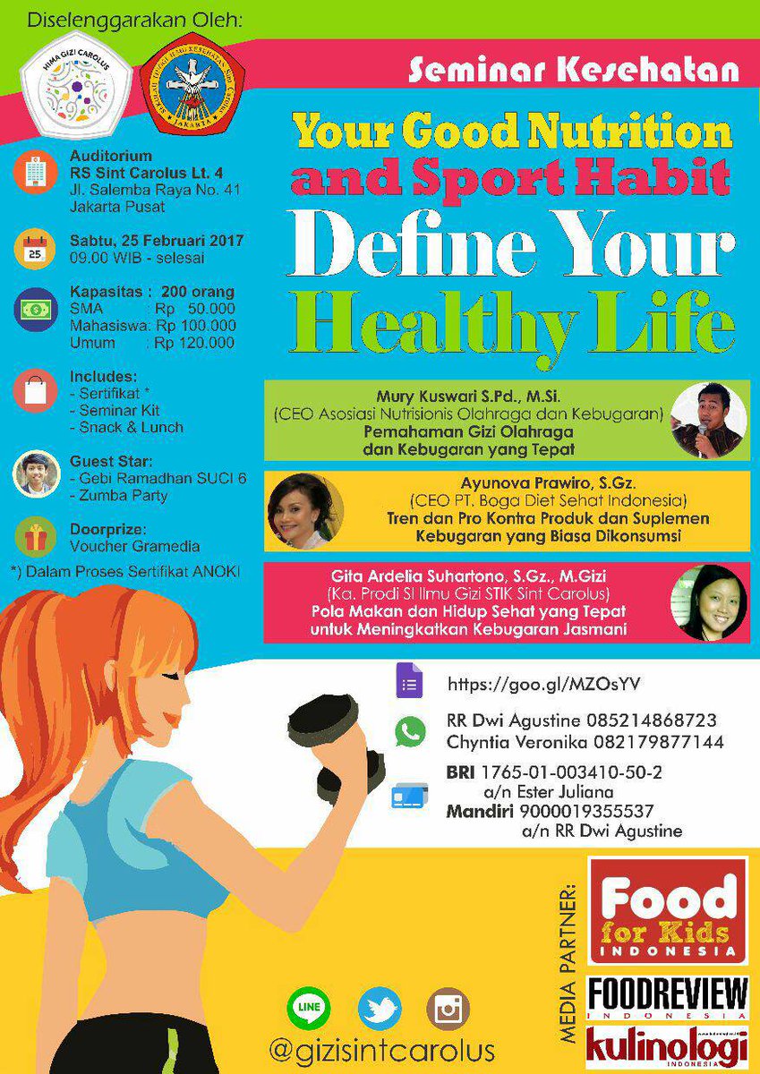 KUUUY JOIN Seminar Kesehatan "Your good and Spot Habit Define Your Healthy Life" Guest Star @geboy_ info pendaftaran goo.gl/MZOsYV