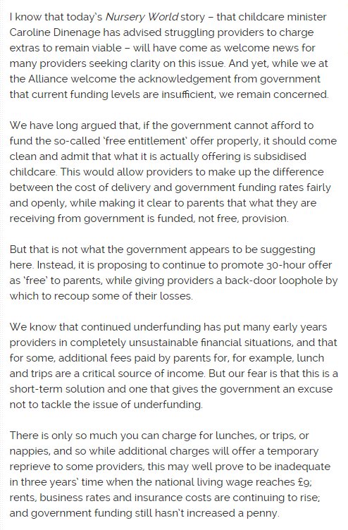EYAlliance's tweet photo. "It's not 'free', it's funded!" Neil Leitch on the so-called 'free entitlement' offer in @nurseryworld https://t.co/n2JIhR6pmd https://t.co/MhzHx49Qo5