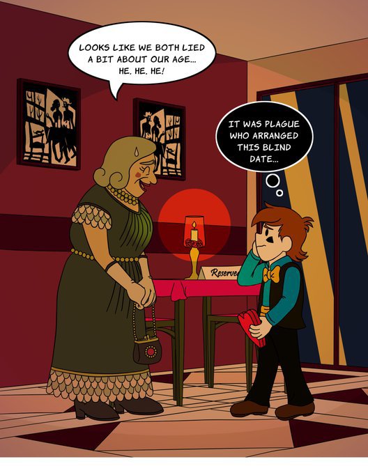 CyndiFoster's tweet photo. Ei Cue made a cute #valentines comic strip, where their OC, Dubravka from No (https://t.co/QjqfphkG86), takes Oops on a kite flying date. ♥ https://t.co/zI6Bq9s2Q8