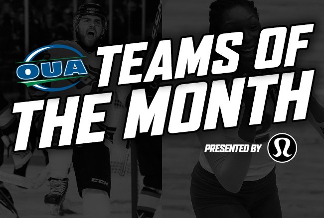 OUAsport's tweet photo. .@uOttawaGeeGees men's hockey, @ryersonrams women's volleyball named @lululemon #OUA Teams of the Month -- https://t.co/kX4nKq4x4v https://t.co/J1Qmu4keGr