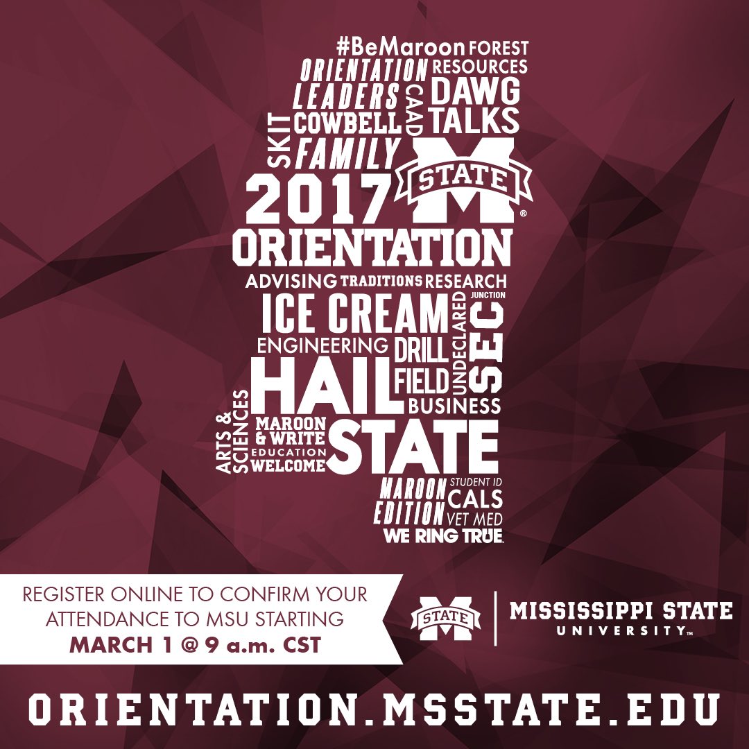 Are you ready to become a Bulldog and be #TrueMaroon? Make sure you sign up for Orientation on March 1st! #chooseMSU