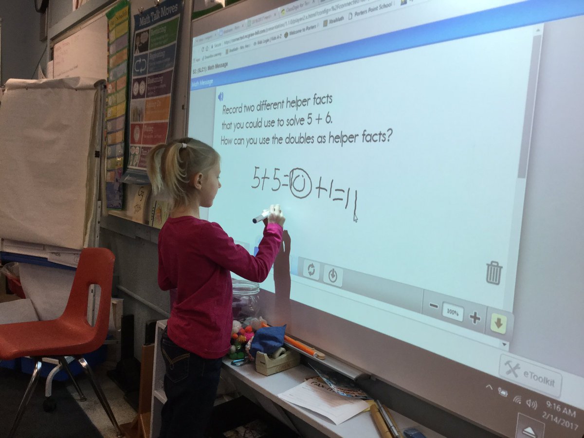 PPSHershman's tweet photo. This awesome #ppsfirstgrader uses doubles to help solve a near-double math problem. #csdvt #ppsvt @PPSPanda https://t.co/X8hKgKG4mH
