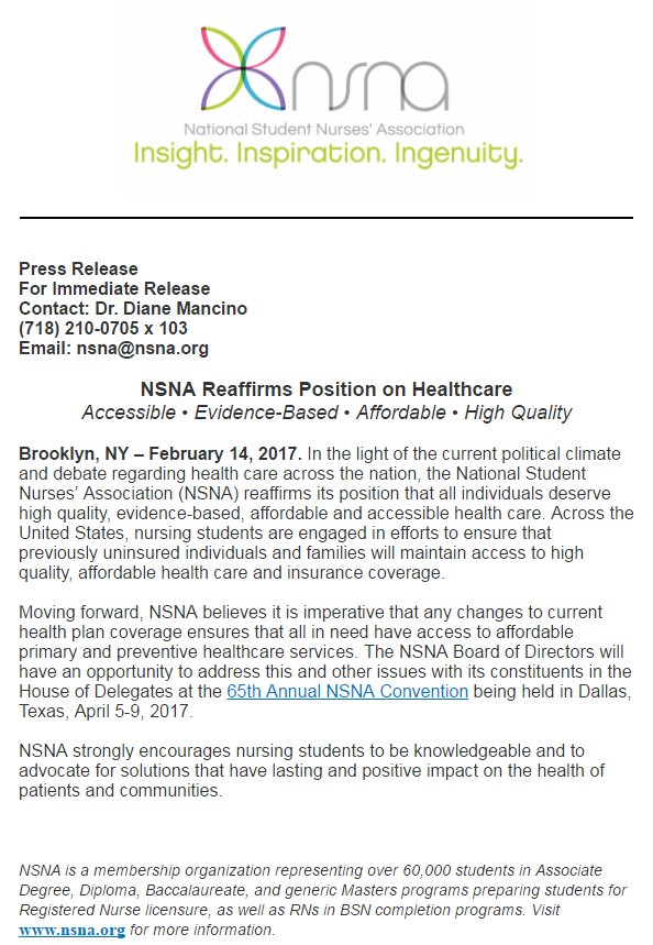 MHenderson_RN's tweet photo. .@NSNAinc Reaffirms Position on Healthcare --> All individuals deserve high quality, evidence-based, affordable and accessible health care! https://t.co/RR4t9OHj8b
