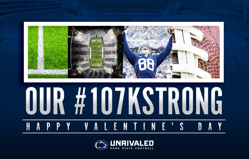 coachjfranklin's tweet photo. Happy Valentines Day to everyone in LOVE with Penn State Football, thanks for all the tremendous support!  #WeAre https://t.co/gRu1mNs0X1