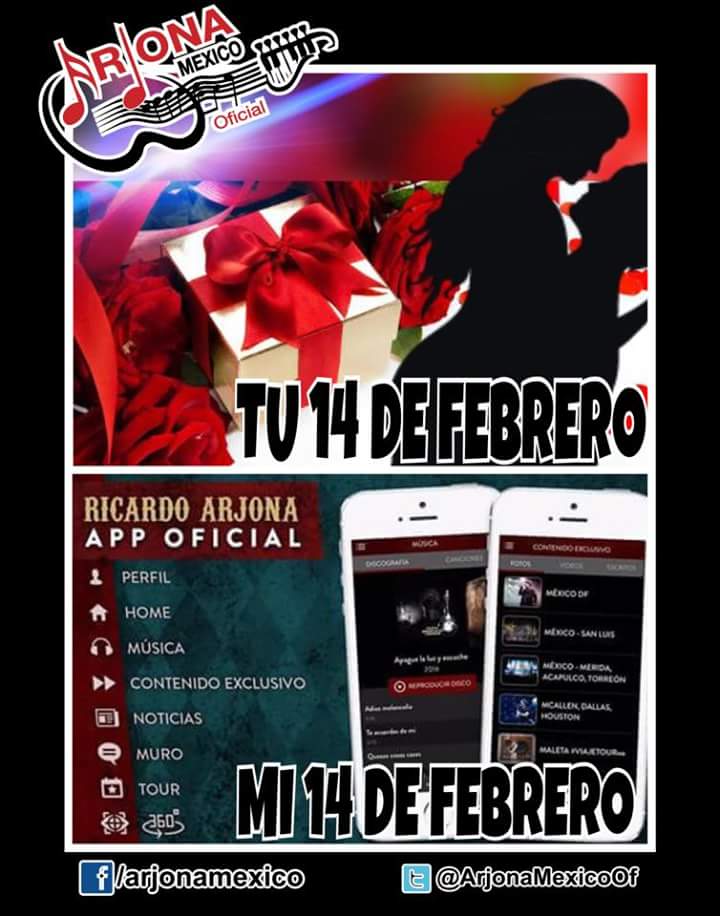 ArjonaMexicoOf's tweet photo. Cuantos de ustedes pasaran de este 14 DE FEBRERO ❤️ disfrutando la nueva App 
@INFOMUNDOARJONA 
#MartesCreativo
#CircoSoledad #AppArjona https://t.co/F42I5b3lNg