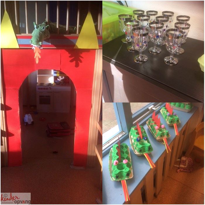 De peuters van #psz 't Druppeltje maken zich klaar voor een echt prinsen en prinsessenbal! Met oa een zelf geknutseld kasteel #Kinderopvang