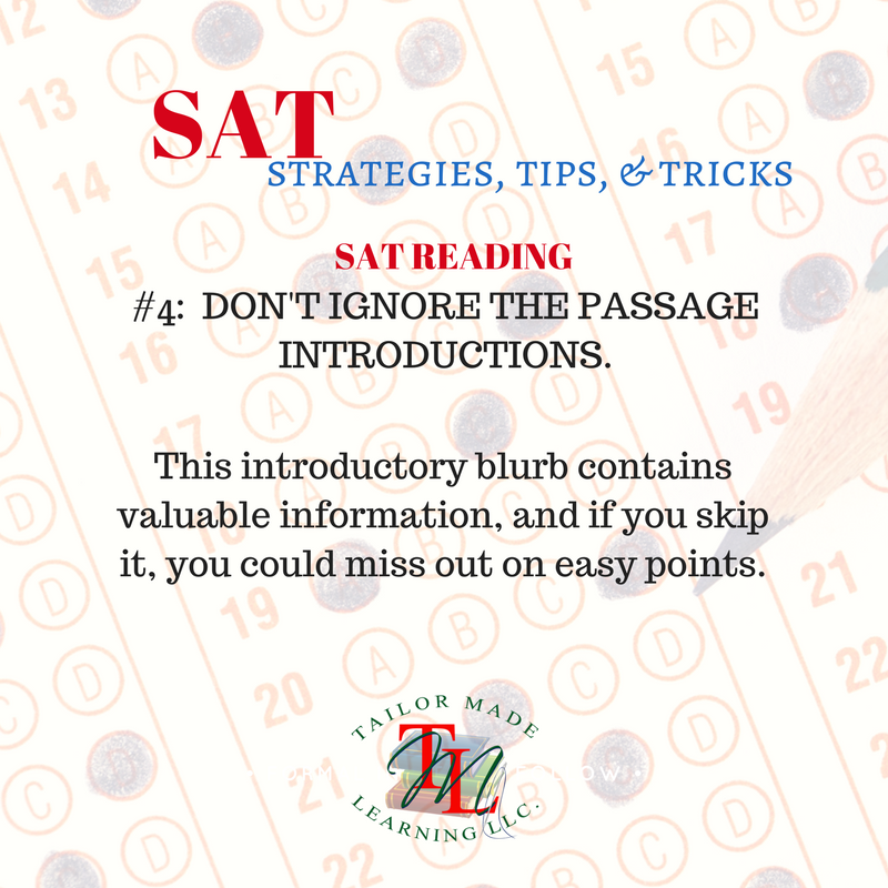 TMLearn's tweet photo. SAT Strategies, Tips, & Tricks
#TailorMadeLearning #TML #tutoring #TuesdayTips #SATPrep
#Homeschool #UnleashingTheInnerGenius https://t.co/b9x9Ei0mIS