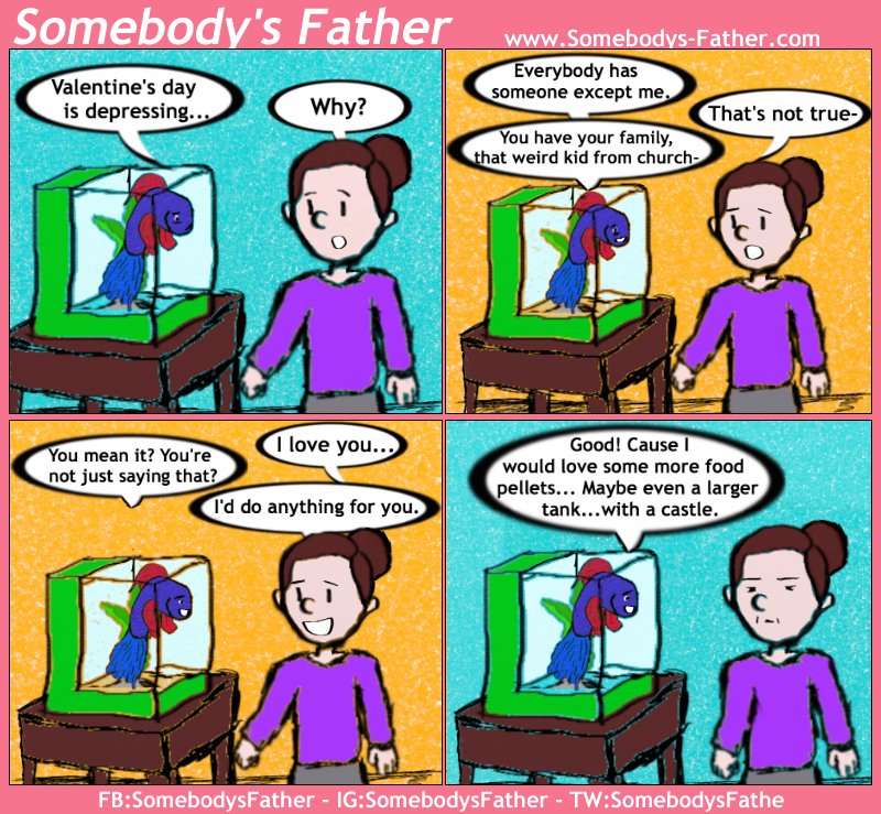SomebodysFathe's tweet photo. From my home to yours: Happy valentines!
May your hugs be long!
And your Kisses be chocolate!
#SomebodysFather #SFComics #valentines https://t.co/FyrjqJpBeP