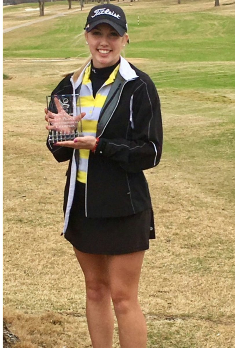 PlanoISDAthDept's tweet photo. Congrats to Plano East Libby Winans sporting the champion hardware for the 6A Reg. Preview Springs Golf Classic. Shot a 69/2 under par https://t.co/w2OIcJ2K5X