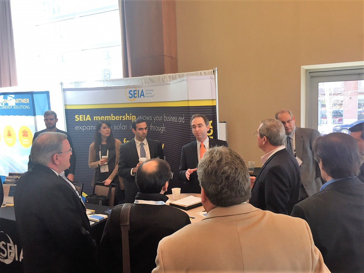 SEIA's tweet photo. .@DaveGahl hosts an "ask the expert" session at the SEIA booth focused on Northeast state policy! #SolarPowerNE https://t.co/0Nz1QU5f2P