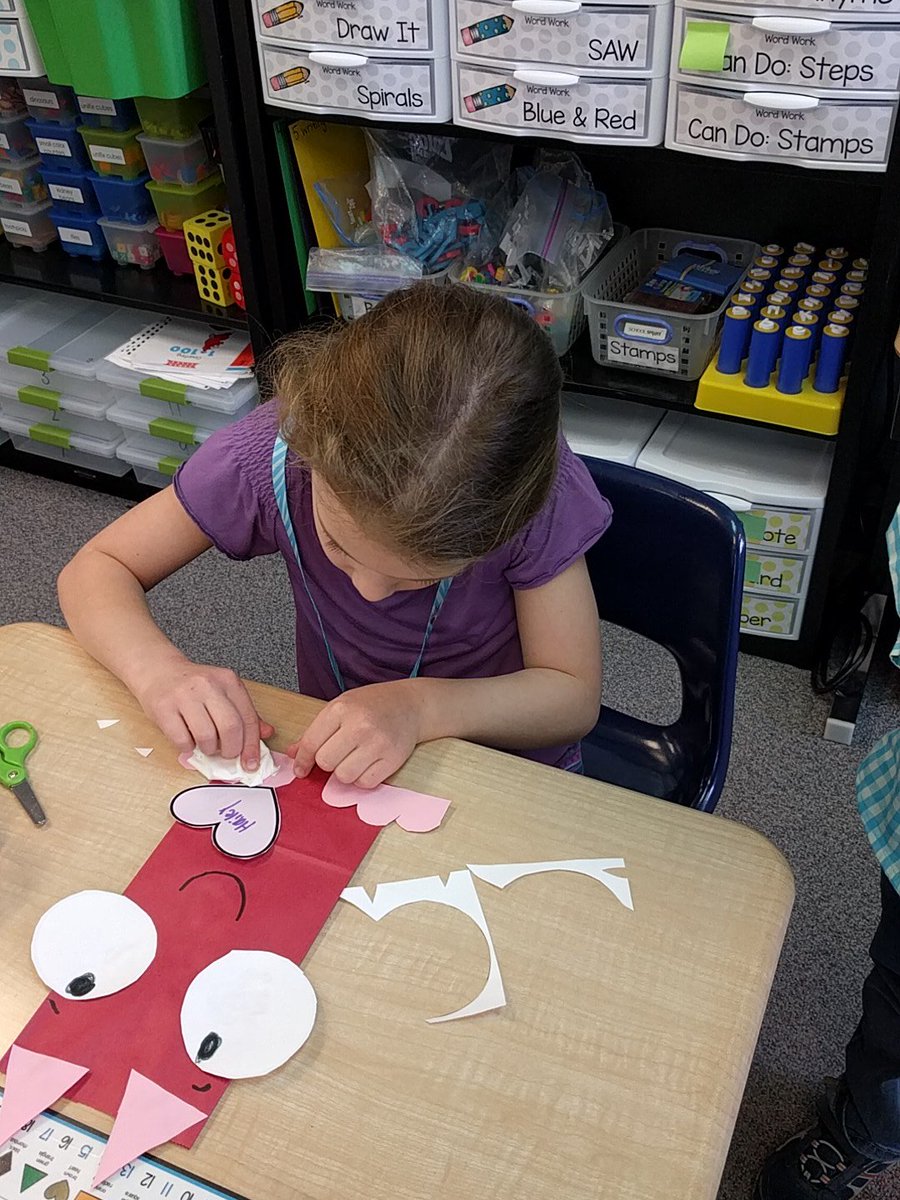 We read the story Love Monster, and made our own monsters! Happy Valentine's Day! #d60learns