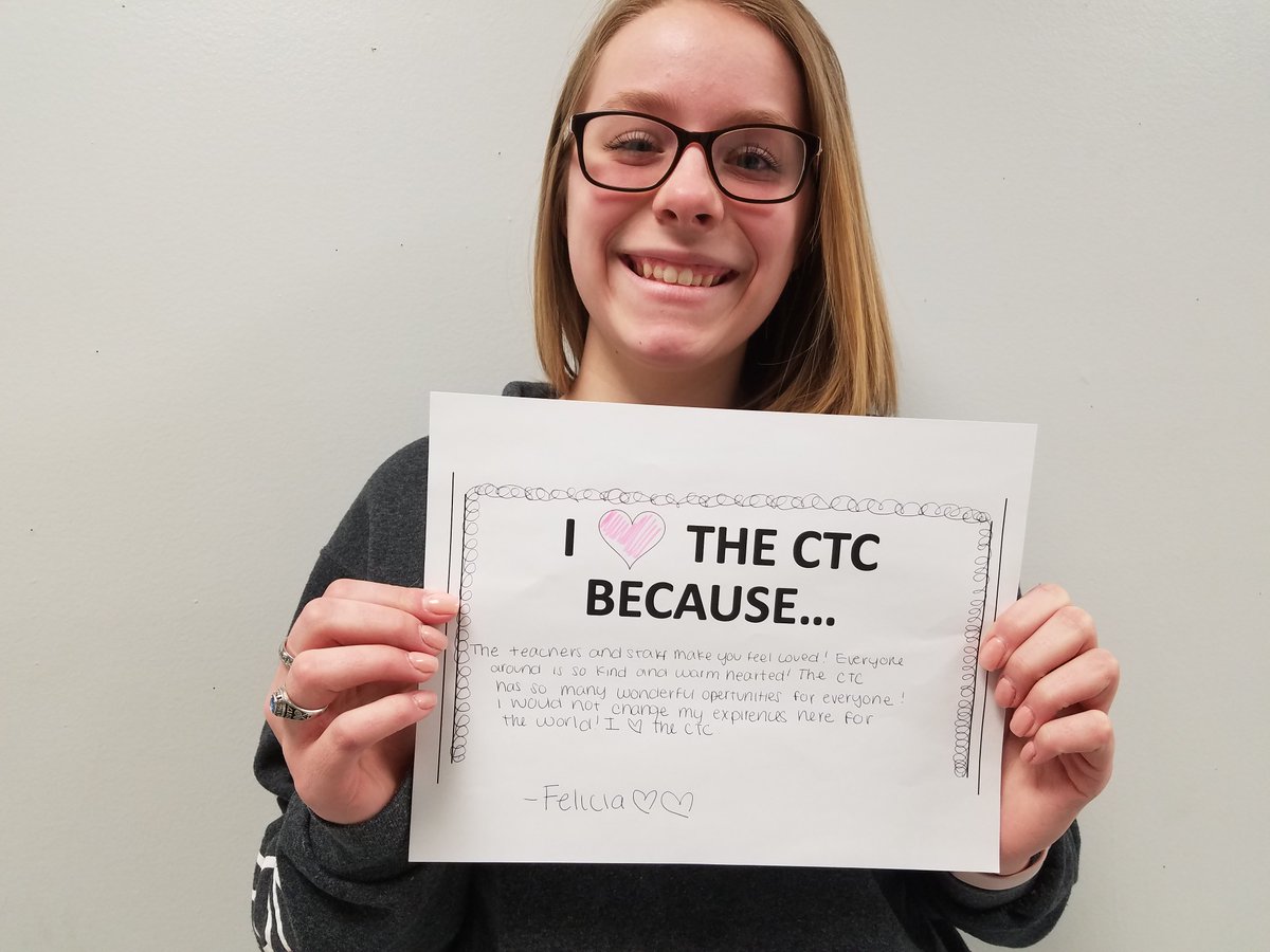 FOCTC's tweet photo. To celebrate the holiday students shared why they love the CTC. Full album at: https://t.co/L83sABK3OF #happyvalentinesday #CTCFamily https://t.co/ws8aal9M7x