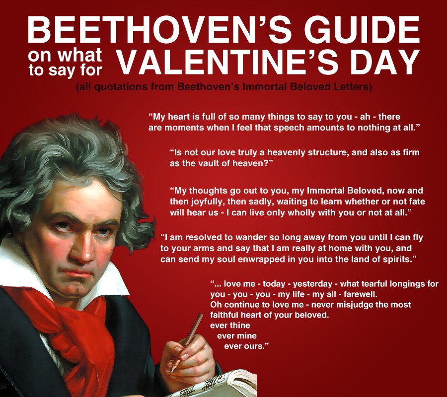 CleveOrchestra's tweet photo. #Beethoven was as smooth with prose as he was with music. 

#HappyValentinesDay #ValentinesDay #Valentines #Valentine #BeMyValentine https://t.co/aBiv9I34LF
