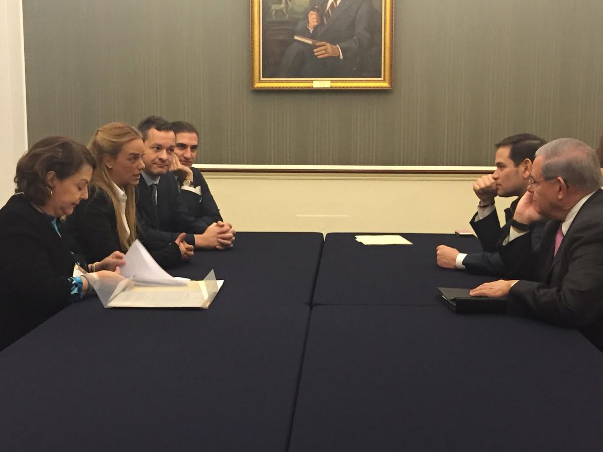 SenMarcoRubio's tweet photo. Honored to meet @liliantintori &amp; Mitzy Ledezma to discuss #humanrights in #Venezuela. All political prisoners must be released #FreeLeopoldo https://t.co/xCw60yjDbI