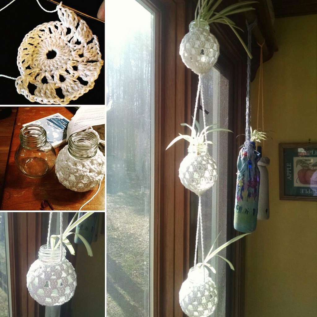 tinkingturtle's tweet image. Plant Rooting Jars made with Crochet tinkingturtle.com/2017/02/plant-…