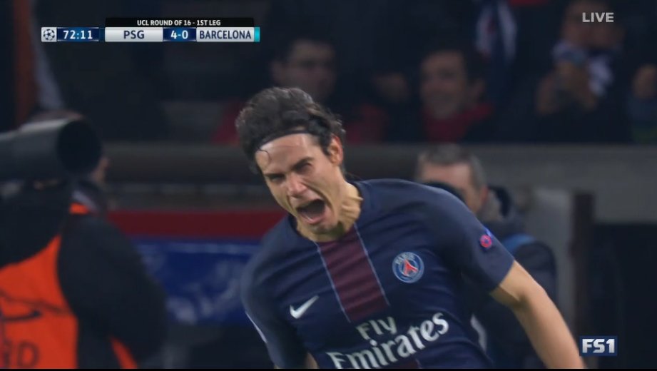 fuboTV's tweet photo. If scoring on your birthday the 4-0 goal against Barcelona in the Champions League had a face, then...
#PSGFCB #Cavano https://t.co/zmAXoKG0M6