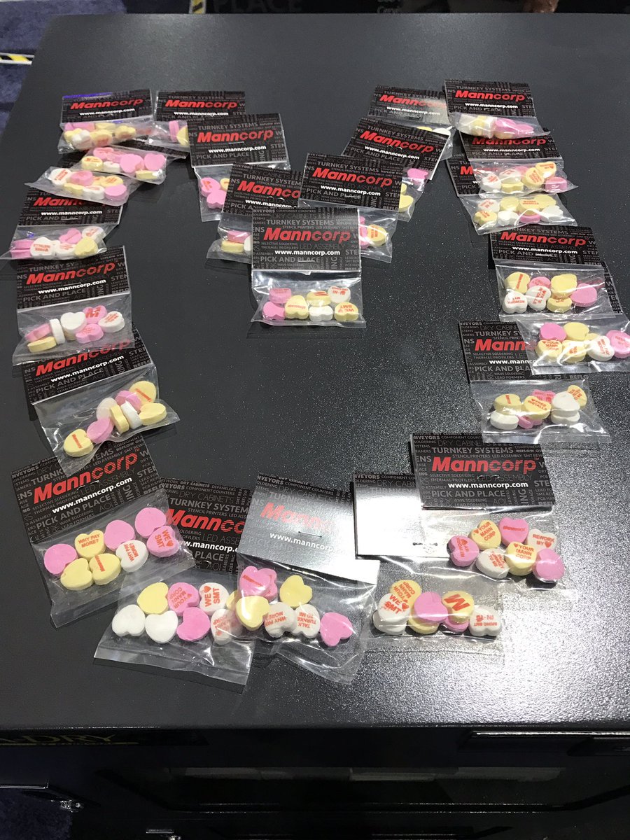 #HappyValentinesDay from #Manncorp! Come visit us at #APEX booth 2237 for customized candy. #IPCAPEXEXPO
