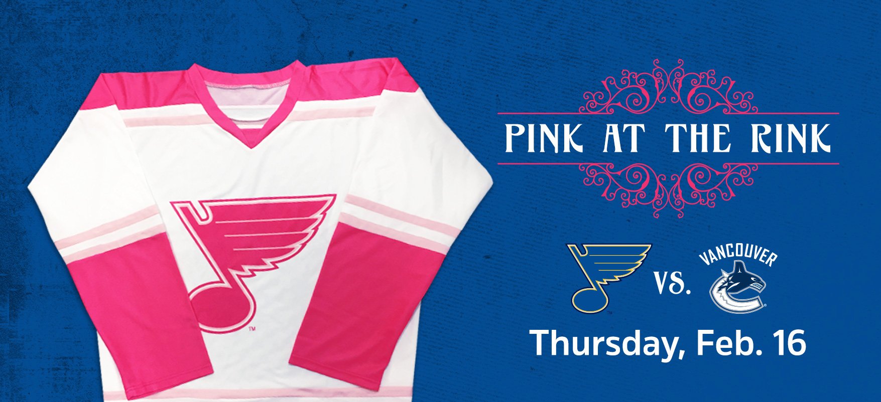 blues pink at the rink jersey